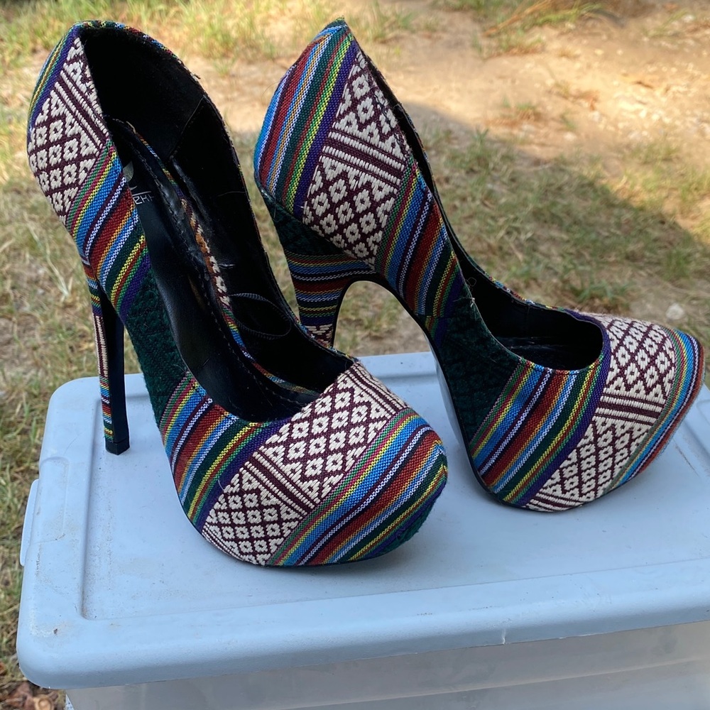 Shiekh Multicolor Patterned Heels
